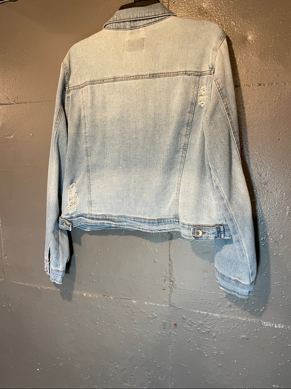 Soho Light Wash Distressed Denim Jacket - Pale Blue - Picture 2 of 4